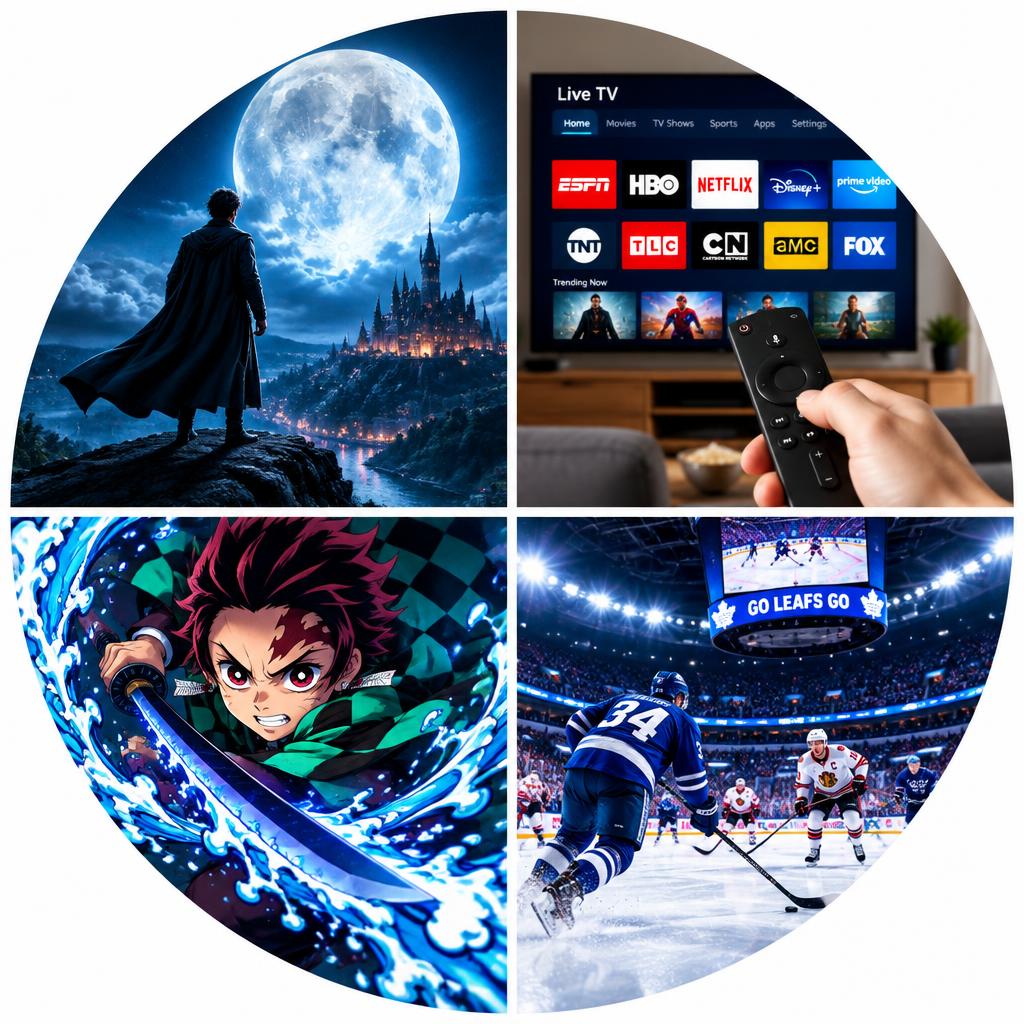 TVPOURTOUS streaming collage with sports, movies and series